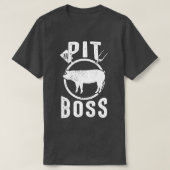 Mens Pit Boss Shirt BBQ Funny Pitmaster Pig Grilli (Design voorkant)