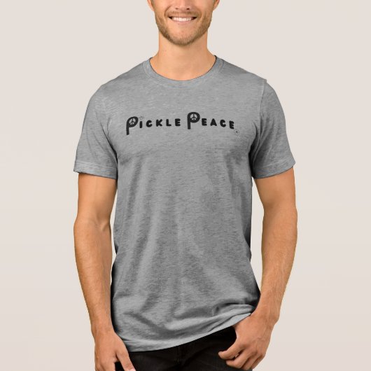 Mens Plain Pickle Peace Tri-Blend Shirt (Voorkant)