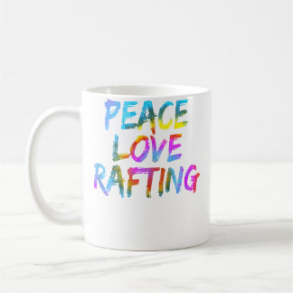 Mens Rafting Outfit Spruch Raftingboot Peace Love Koffiemok