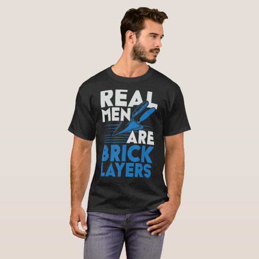 Mens Real Men Are Bricklayers Bircklaying Bricks J T-shirt (Voorkant volledig)