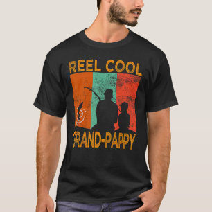 Mens Reel Cool Grand Pappy Fishing Daddy Vintage D T-shirt
