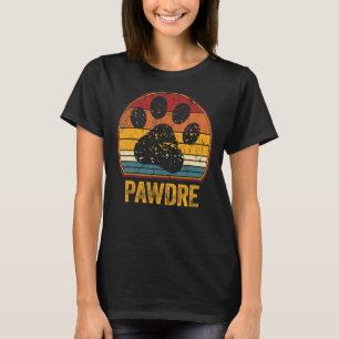 Mens Retro Hond Vader Kat Papa Pawdre Huisdier Paw T-shirt