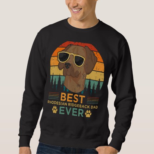 Mens Retro Style Best Rhodesian Ridgeback Dad Ever Trui (Voorkant)