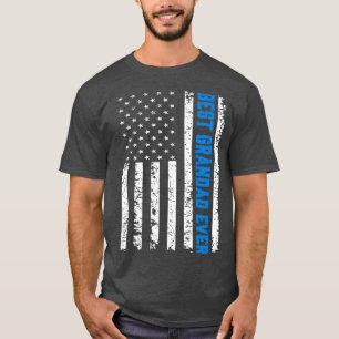 Mens Retro US Best Grandad Ever 4th of July Father T-shirt