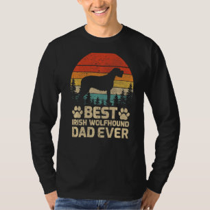 Mens Retro Vintage Best Irish Wolfhound Dad Ever F T-shirt