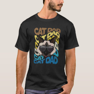 Mens Retro Vintage Cool Birman Kat Vader Kitty Vad T-shirt