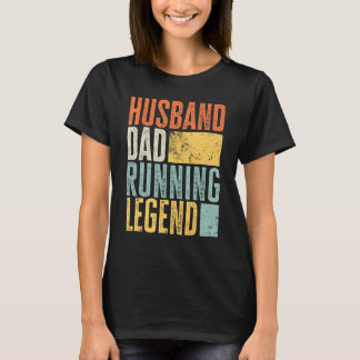Mens Running Husband Dad Legendary  Runner Dad Ret T-shirt
