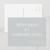 Mens Sana In Corpora Sano Carte Postale - Grey (Devant / Derrière)