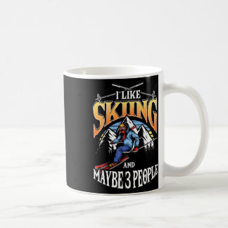 Mens Ski Lover I Like Skiing And Maybe 3 People  Koffiemok