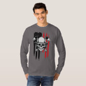 Mens Skull Firefighter  T-shirt (Voorkant volledig)