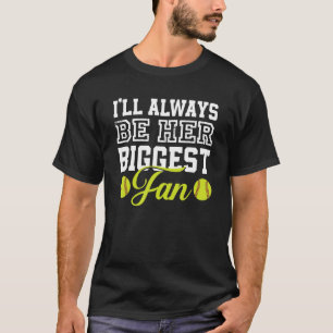 Mens Softbal Papa Ik Zal Altijd Haar Grootste Fan T-shirt