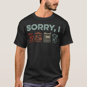 Mens Sorry I-DGAF Verborgen Bericht Gitaar Akkoord T-shirt