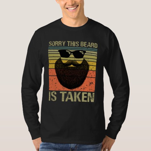Mens Sorry This Beard Is Taken Valentines Day Desi T-shirt (Voorkant)