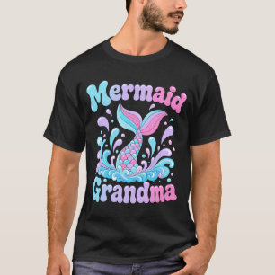 Mens speelse zeemeerminnenstaart met waterspatten t-shirt