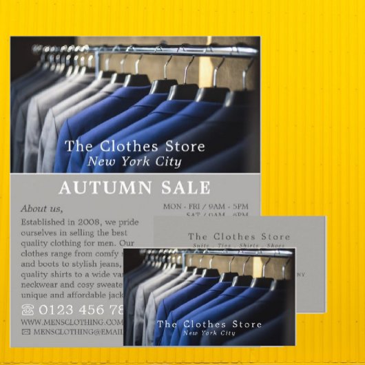 Men's Suits, Men's Clothing Store Advertising Flyer