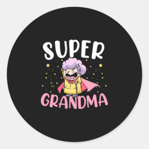 Mens super oma superheld oma oma ronde sticker