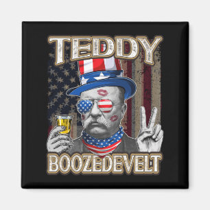Mens Theodore Roosevelt 4 juli Teddy Boozedevelt Magneet