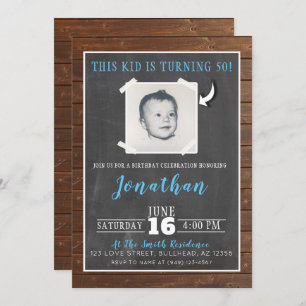 Mens This Kid devient Invitation photo adulte
