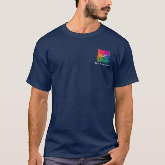 Mens TShirts Navy Blue Work Business Company Logo (Devant)