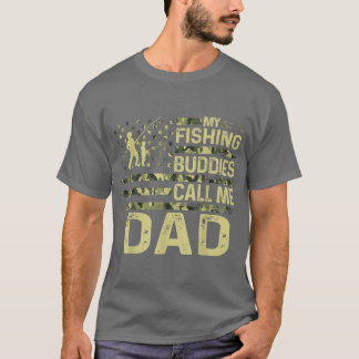Mens USA Patriotic For Fishman My Fishing Buddies T-shirt