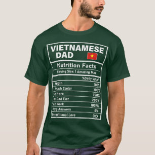 Mens Vietnamese Vader Voedingsfeiten Vaderdag N T-shirt