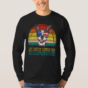 Mens Vintage Best Boston Terrier Dad Ever Men Fath T-shirt