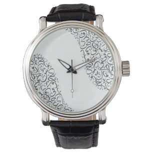 Men's Vintage Black Leather Strap Watch Horloge