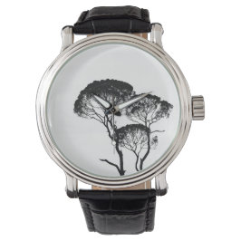 Men's Vintage Black Leather Strap Watch Horloge