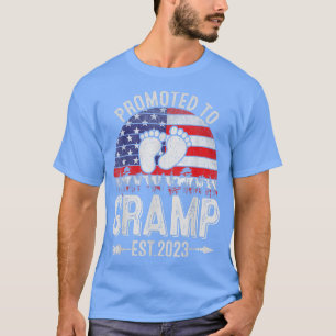 Mens Vintage Men Promoted To Gramp Est 2023 Americ T-shirt