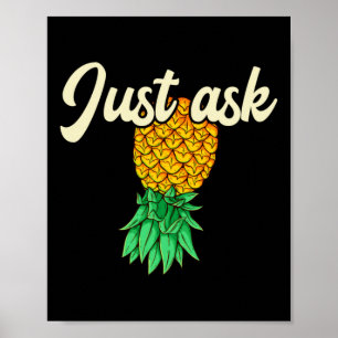 Mens vintage omgekeerde ananas vraag subtiel poster