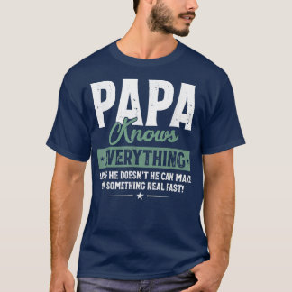 Mens Vintage Papa Knows Everything 60th Gift For F T-shirt