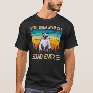 Mens Vintage Retro Beste Himalayan Kat Vader Ooit T-shirt