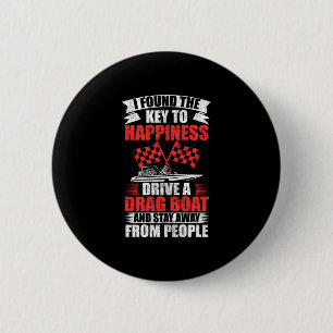 Mens vond de sleutel tot geluk bootracer drag ronde button 5,7 cm