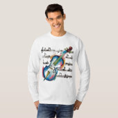 Men's Watercolor Violin Basic Long-Sleeved T-Shirt (Devant entier)