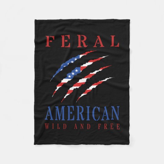 Mens wilde Amerikaanse wilde en patriotische Ameri Fleece Deken (Voorkant)