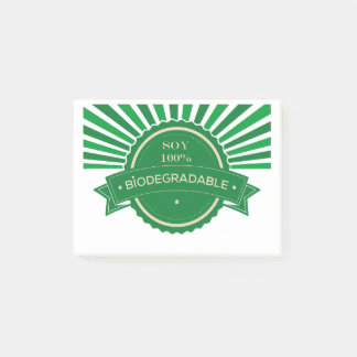Mensaje Soy 100% Biodegradable Post-it® Notes