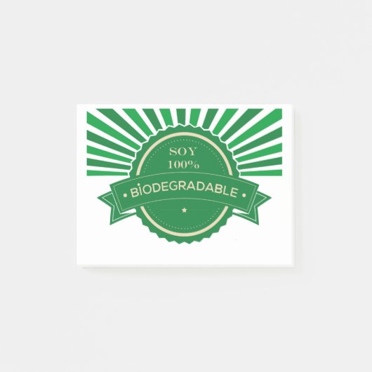 Mensaje Soy 100% Biodegradable Post-it® Notes (Voorkant)
