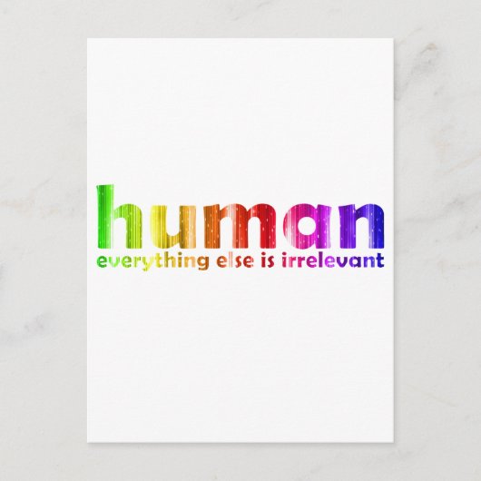 Menselijk - Al het andere is irrelevant Briefkaart (Voorkant)