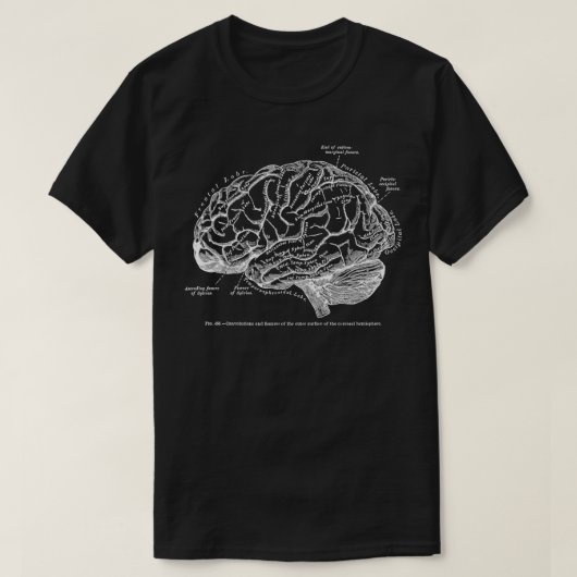 menselijk anatomie brein t-shirt (Design voorkant)