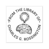 Menselijk Brein Helder Idee Ronde Bibliotheek Boek Zelfinktende Stempel (Design)