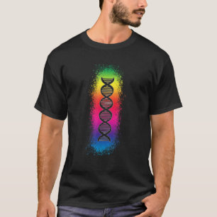 Menselijk DNA Strand Regenboog Kleurrijk T-shirt