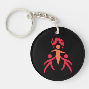 Menselijk dubbelzijdig acryl Sleutelhanger