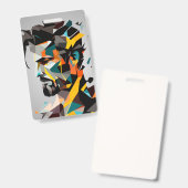 Menselijk gezicht in abstracte stijl badge (Voor- en achterkant)