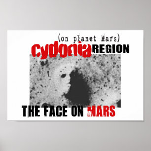 Menselijk gezicht op Planet Mars Poster