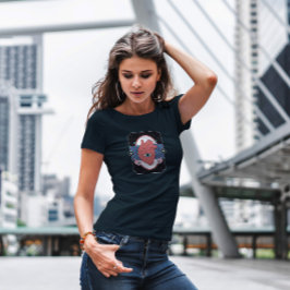 Menselijk hart met oog t-shirt