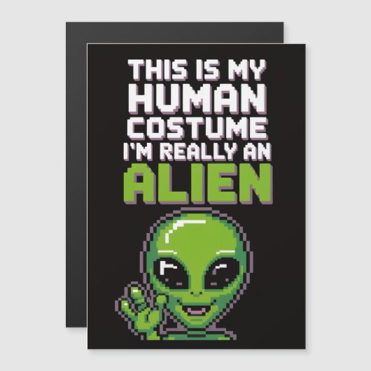 Menselijk kostuum Alien Halloween Magnet (Voorkant / Achterkant)