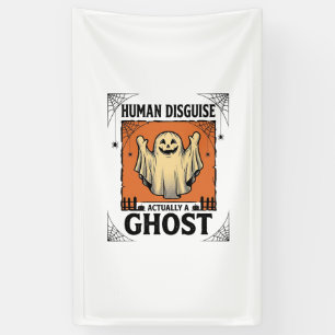 Menselijk Kostuum Spook Vintage Halloween Humor_1 Spandoek