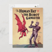 menselijk lichaam tegen de robotgister briefkaart (Voorkant / Achterkant)