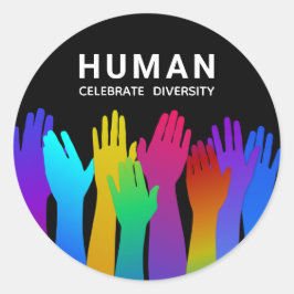 Menselijk | One Race | Diversiteit vieren Ronde Sticker
