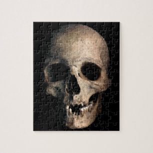 Menselijk schedelhoofd gezicht legpuzzel